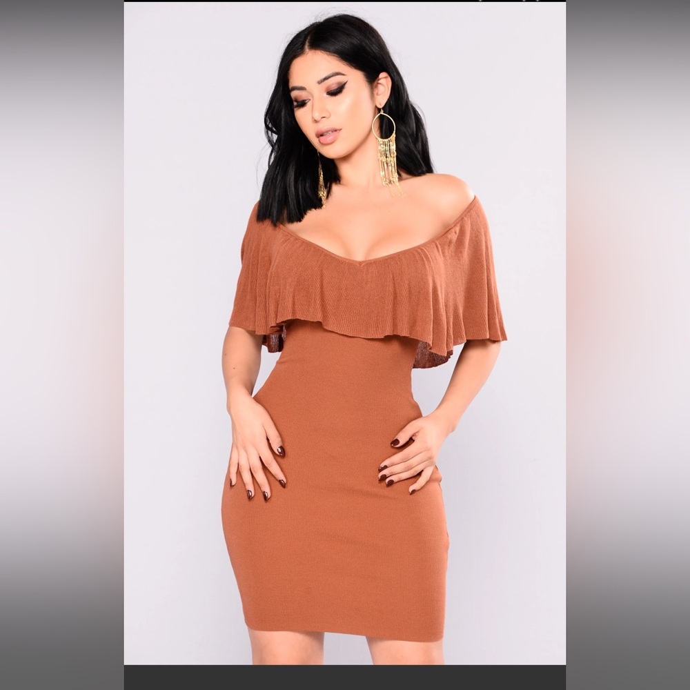 Fashion Nova Secret Story Off Shoulder Dress “Large” 8-10
